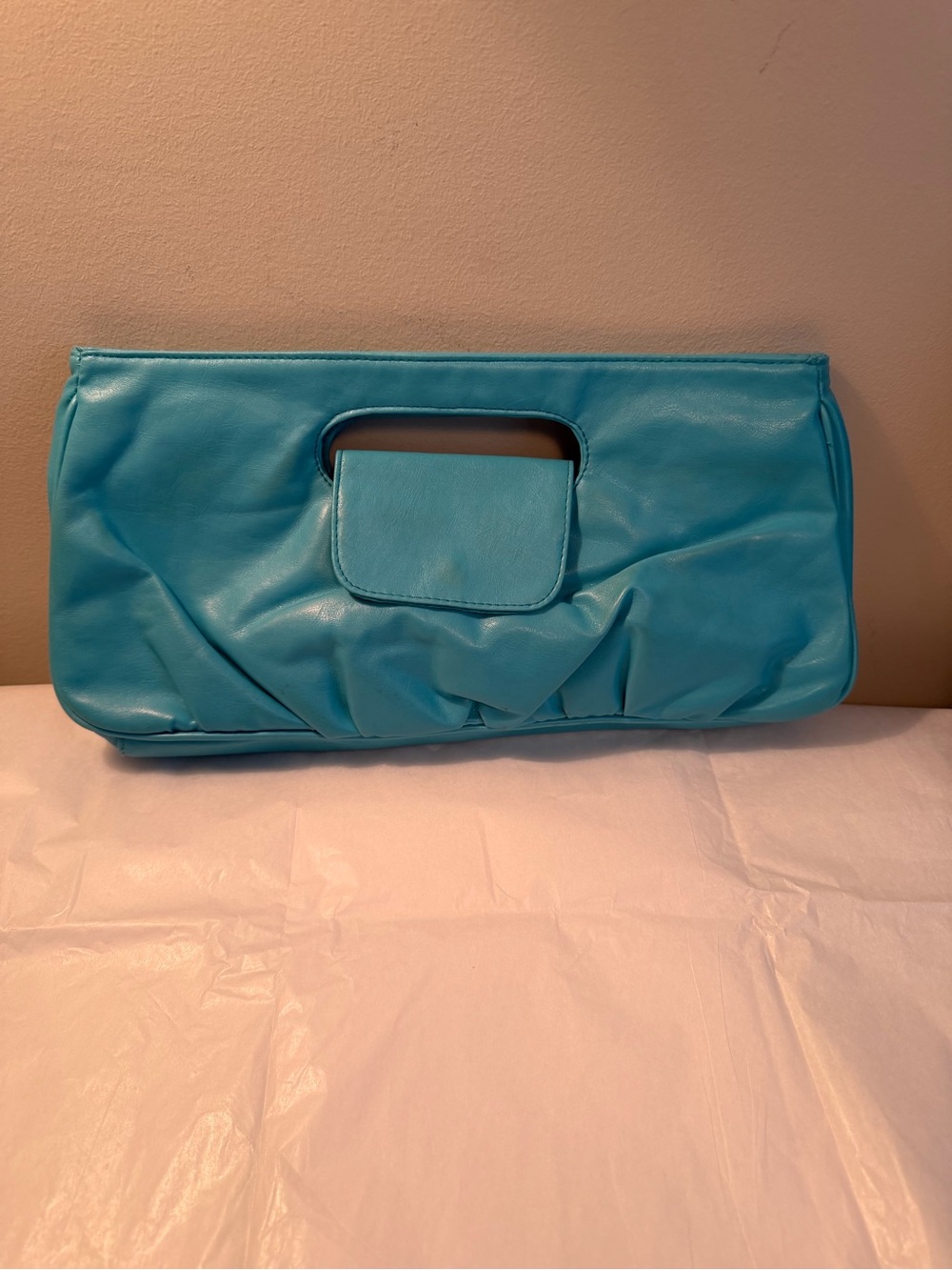 Turquoise Cutout Handle Clutch